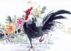 ภาพวาดภู่กันจีน สวยงามมาก ชุดนกกับดอกไม้ 7